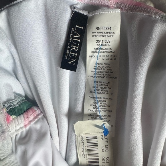 Lauren Ralph Lauren Floral One Piece Swimsuit - Pink and Green - Picture 5 of 7